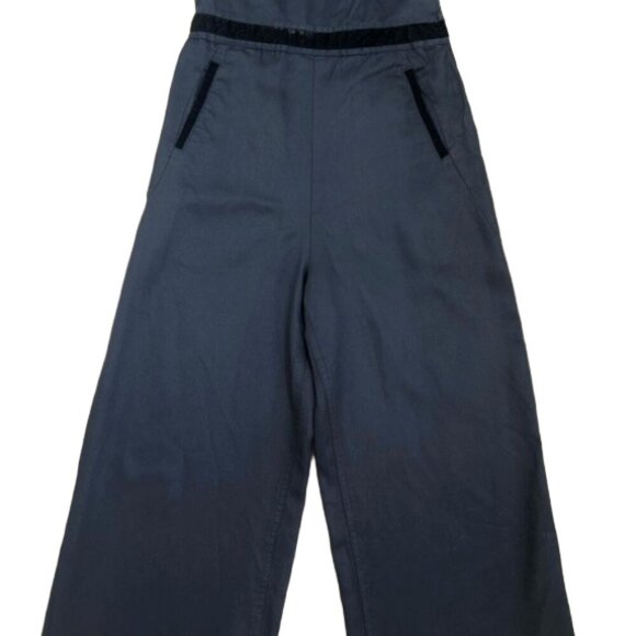 Free People x Revolve Black Tuxedo Jumpsuit Lace Inset Wide-Leg Open Back 0 - Picture 9 of 14